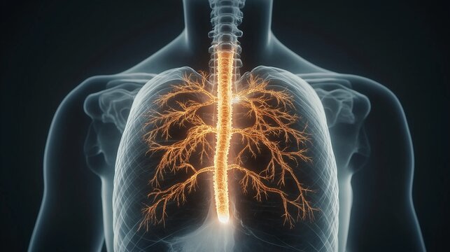 Detailed X-ray of the chest highlighting a thoracic aortic aneurysm
