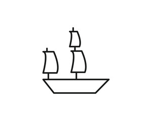 Pirate ship icon vector symbol design illustration