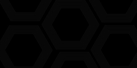 Abstract minimal geometric black and gray light background design. Vector illustration of hexagons pattern. luxury black pattern geometric mesh cell texture. Modern pattern elegant gold line template