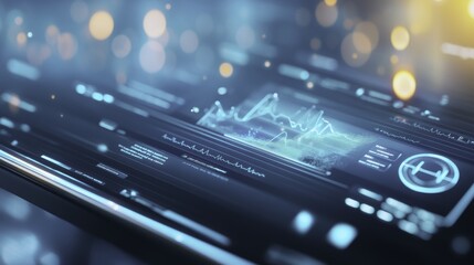 Obraz premium Futuristic Digital Interface with Data Visualization