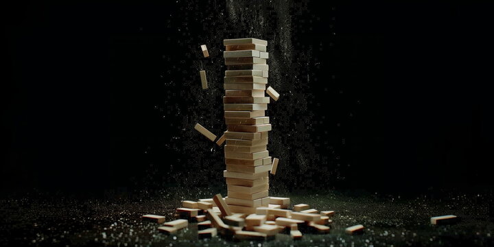 Crumbling , falling, under pressure breakdown.