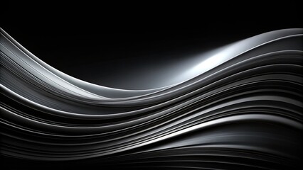 Abstract black background with curvy layers, perfect for wallpaper or design projects, abstract, black, background, curvy
