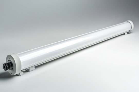 Light Ballast. Fluorescent T5 Lamps with Electronic Recycling on White Background
