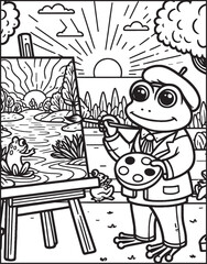 Friendly Frog Coloring Page