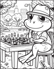 Friendly Frog Coloring Page