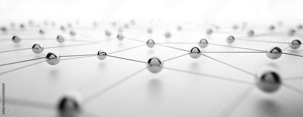 Wall mural networking, linking, connect, neuron network. meshwork of nodes. linking entities.