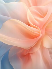Obraz premium A soft and flowing abstract background composed of delicate satin fabric arranged to form the shape of flowers, emphasizing elegance and artistic design