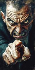 Obraz premium Demanding Boss. Power Play in the Workplace: The Scary Manager