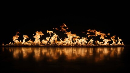 A dynamic and intense design featuring flames on a black background, highlighting energy, power, and the dramatic contrast of light and dark