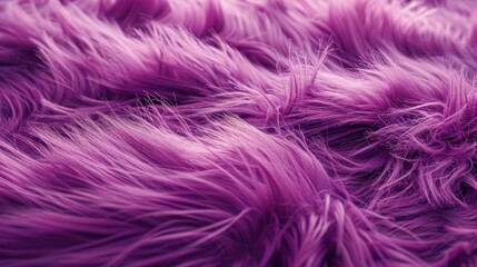 Obraz premium A close-up of purple synthetic fur showing a soft, fluffy texture. The concept of fabric and textile texture.