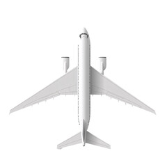 a white airplane on a gray background