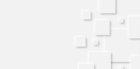 Abstract white rectangle shape geometric line background. abstract seamless modern white and gray color technology concept geometric rectangle vector background neomorphism style poster, banner design