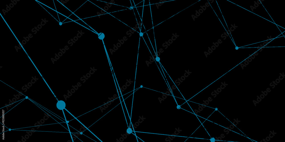 Aufkleber abstract connecting dots and lines with geometric background. geometric plexus structure cybernetic 