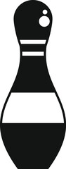 Simple vector icon of a bowling pin, perfect for representing bowling or leisure activities