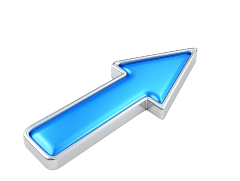 a blue arrow pointing up