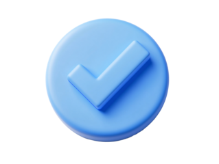a blue check mark on a blue circle