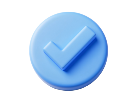 a blue check mark on a blue circle
