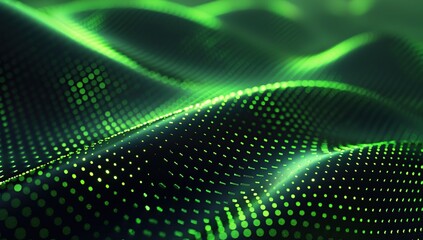 Fototapeta premium Abstract Green Digital Wave