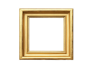a gold square frame on a white background