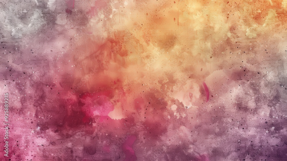 Aufkleber create a digital paper with a watercolor effect. describe how the blending of colors and paper textu
