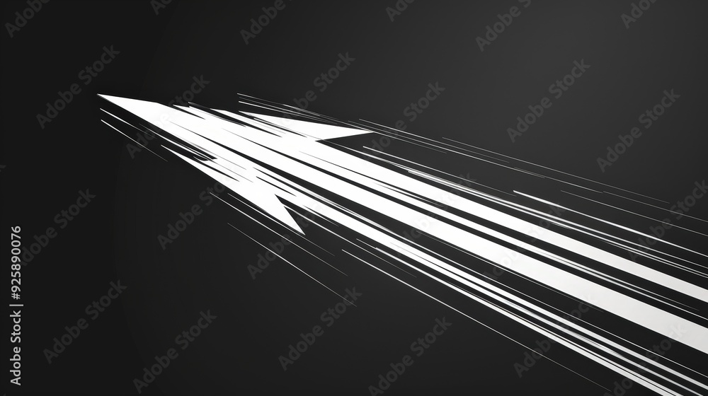 Poster create a dynamic arrow that appears to be in motion