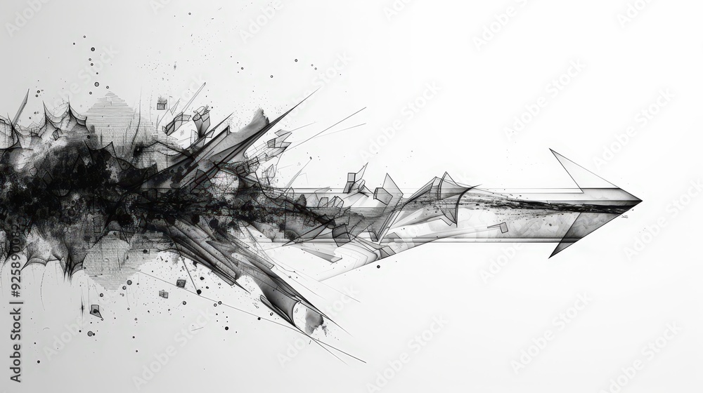 Poster create a dynamic arrow that appears to be in motion