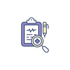 Diagnosis icon design with white background stock illustration