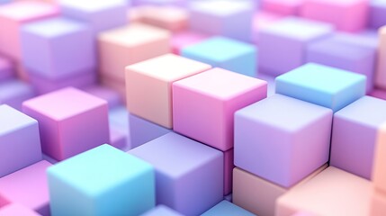 Obraz premium Colorful pastel cubes piled together in abstract pattern