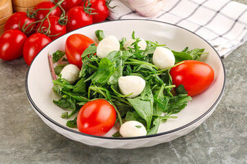 Salad with mozzarella and arugula