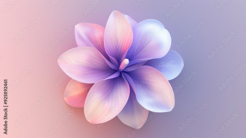 Poster create a flower icon with a gradient effect that shifts from light to dark hues. ensure the petals h