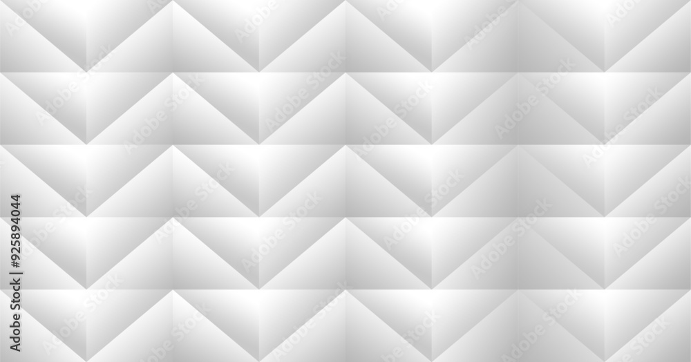 Poster repetition of triangular geometric fields forming zig-zag lines with gray gradations as inspiration in visual communication design or textile design