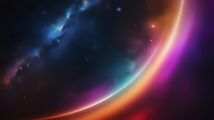 A cosmic background featuring vibrant, dark, and rich colorful gradients, with soft swirling nebulae and scattered glowing stars