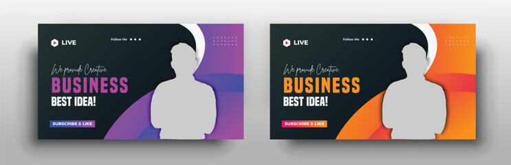 Creative YouTube thumbnail for workshop promotion cover banner and business web banner template	