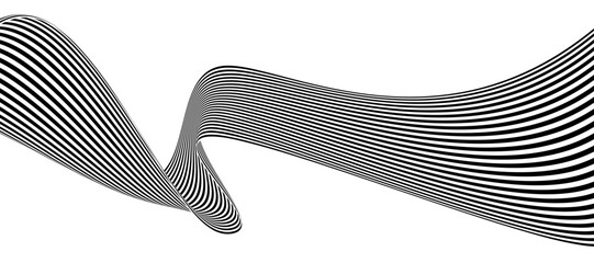 black and white wavy stripes banner