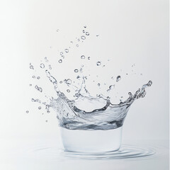 water splash isolated on white