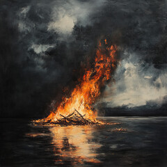 Fototapeta premium fire in the sky