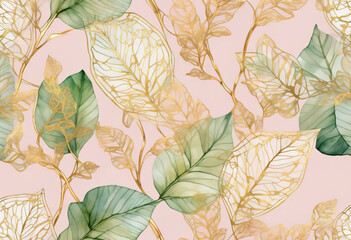 seamless pattern with autumn leaves