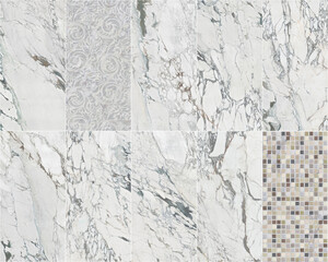 Background of a mosaic made of cement, marbles and decors for digital use