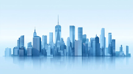 Fototapeta premium straightforward vector illustration of a city skyline. The content should highlight simplified forms of famous buildings and structures