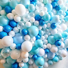 Blue background with balloons