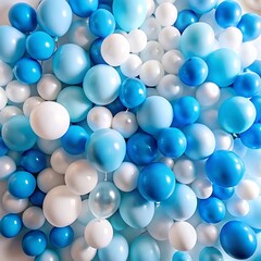 Blue background with balloons