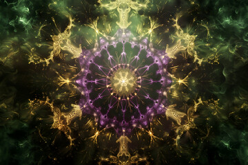 Fototapeta premium Abstract Background with Golden and Purple Fractal Design