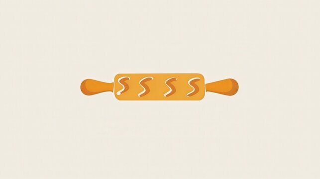 yellow rolling pin with white s shapes clip art preview
