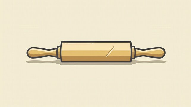 wooden rolling pin on beige background clip art preview