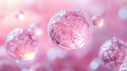 pink molecule skin cosmetic concept