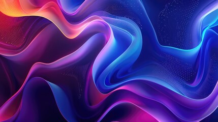 Fototapeta premium Abstract image of colorful waves with smooth, flowing lines. Blurred gradient background. Concept of motion, fluidity, and modern design.