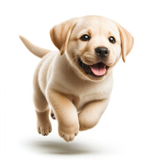Adorable labrador puppy on a white background