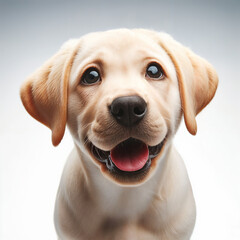 Adorable labrador puppy on a white background