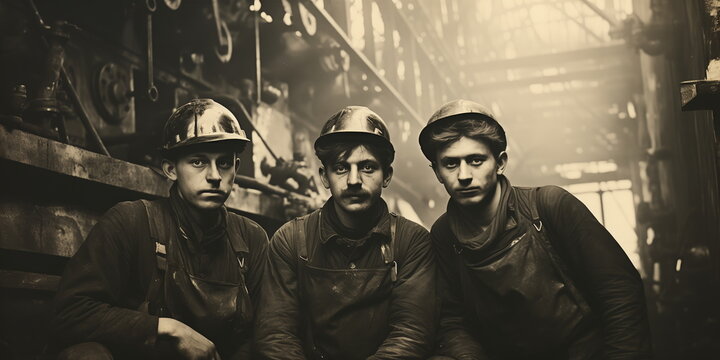 factory workers, labor union members. early days. manufactures.