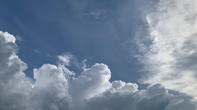 clouds with blue sky background 4k video